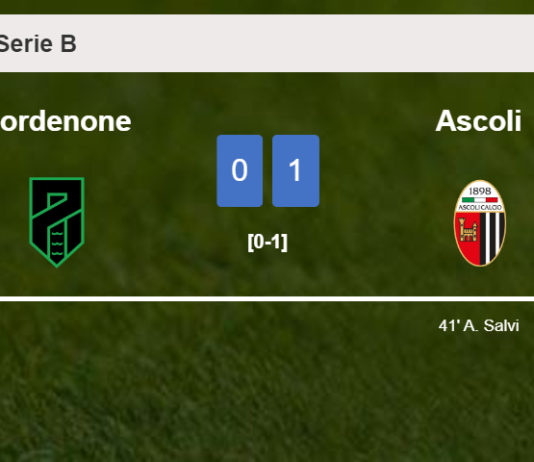 Ascoli beats Pordenone 1-0 with a goal scored by A. Salvi