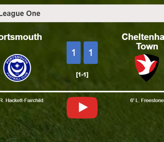 Portsmouth and Cheltenham Town draw 1-1 on Tuesday. HIGHLIGHTS