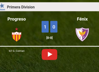 Progreso defeats Fénix 1-0 with a goal scored by G. Colman. HIGHLIGHTS
