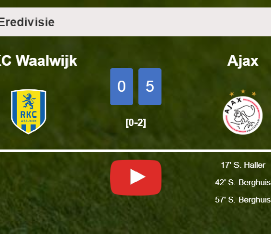 Ajax defeats RKC Waalwijk 5-0 after playing a incredible match. HIGHLIGHTS