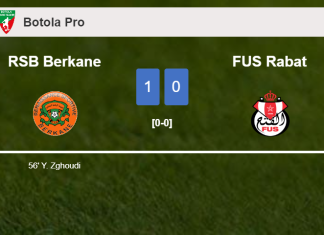 RSB Berkane prevails over FUS Rabat 1-0 with a goal scored by Y. Zghoudi