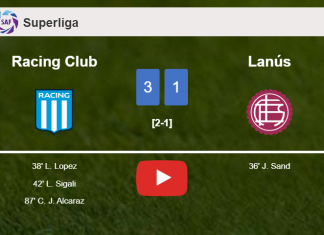 Racing Club overcomes Lanús 3-1 after recovering from a 0-1 deficit. HIGHLIGHTS