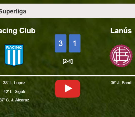 Racing Club overcomes Lanús 3-1 after recovering from a 0-1 deficit. HIGHLIGHTS