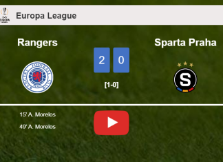 A. Morelos scores 2 goals to give a 2-0 win to Rangers over Sparta Praha. HIGHLIGHTS