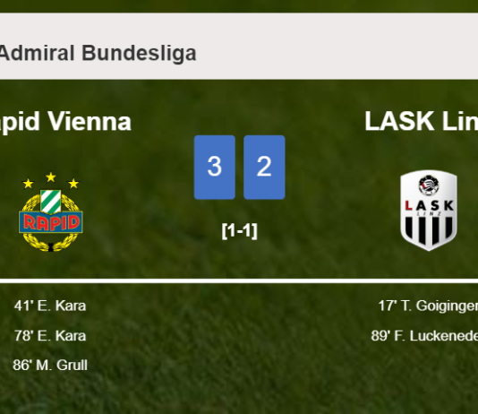 Rapid Vienna conquers LASK Linz 3-2