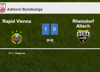 Rapid Vienna prevails over Rheindorf Altach 1-0 with a goal scored by F. Stojkovic