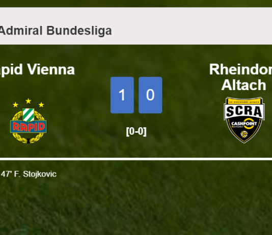 Rapid Vienna prevails over Rheindorf Altach 1-0 with a goal scored by F. Stojkovic