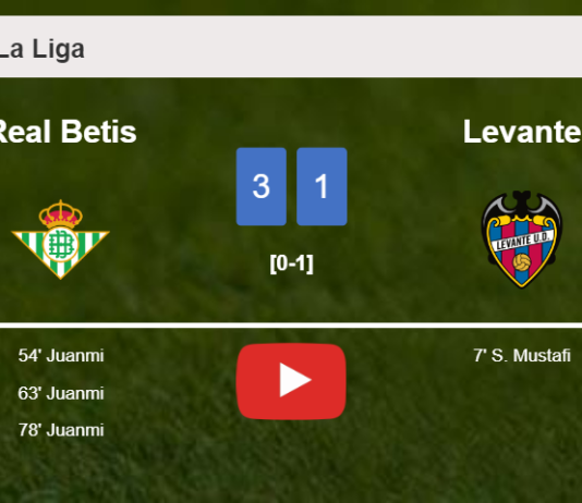 Real Betis prevails over Levante 3-1 with 3 goals from J. . HIGHLIGHTS