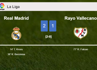 Real Madrid overcomes Rayo Vallecano 2-1