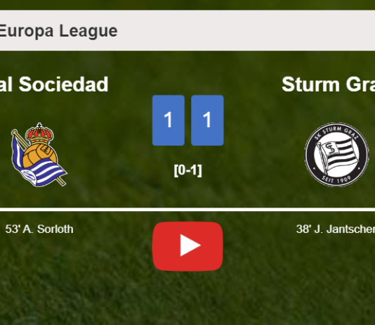 Real Sociedad and Sturm Graz draw 1-1 on Thursday. HIGHLIGHTS