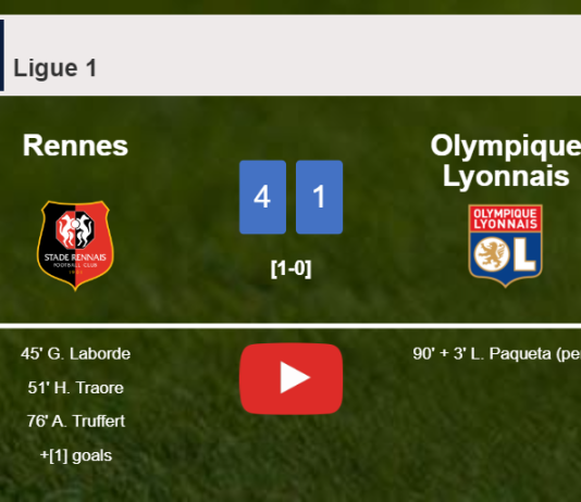 Rennes destroys Olympique Lyonnais 4-1 with a great performance. HIGHLIGHTS