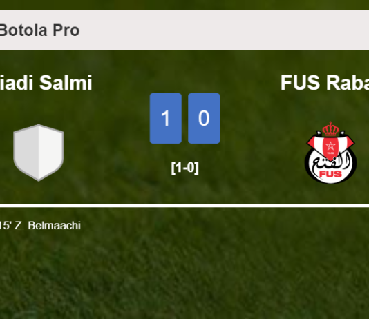 Riadi Salmi overcomes FUS Rabat 1-0 with a goal scored by Z. Belmaachi