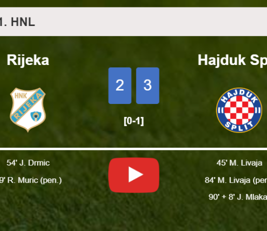 Hajduk Split defeats Rijeka after recovering from a 2-1 deficit. HIGHLIGHTS