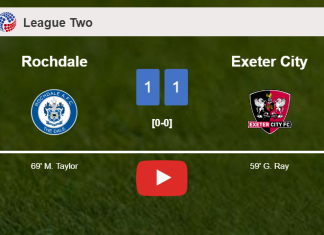 Rochdale and Exeter City draw 1-1 on Saturday. HIGHLIGHTS