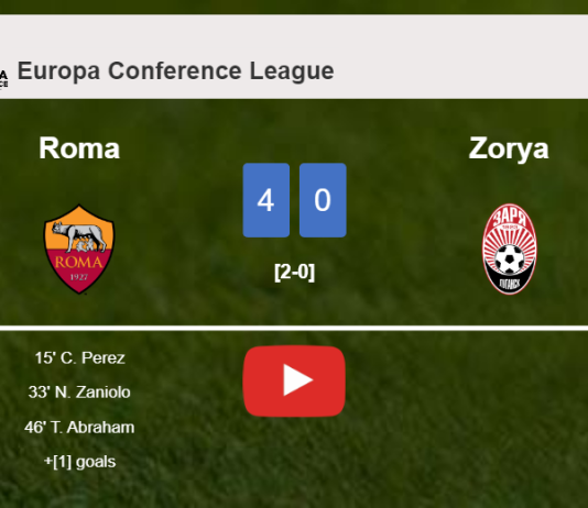 Roma annihilates Zorya 4-0 with a superb match. HIGHLIGHTS