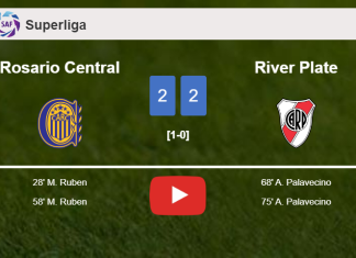 River Plate manages to draw 2-2 with Rosario Central after recovering a 0-2 deficit. HIGHLIGHTS