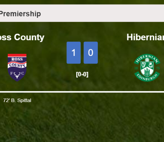 Ross County conquers Hibernian 1-0 with a goal scored by B. Spittal