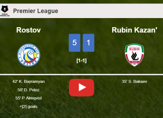 Rostov crushes Rubin Kazan' 5-1 playing a great match. HIGHLIGHTS