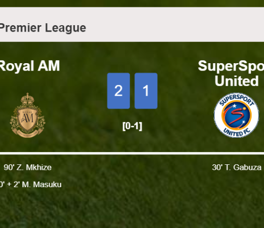 Royal AM recovers a 0-1 deficit to overcome SuperSport United 2-1