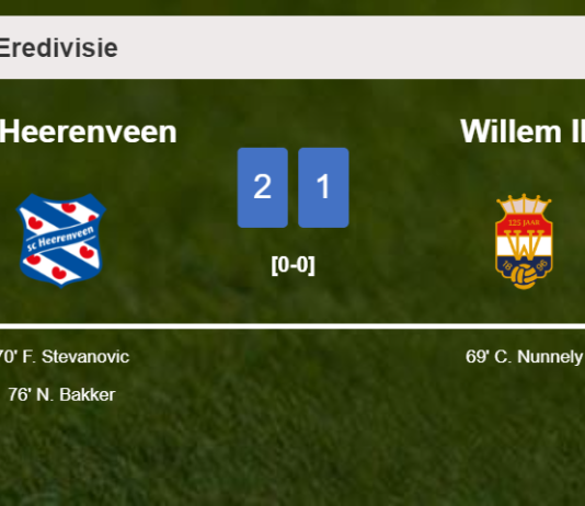 SC Heerenveen recovers a 0-1 deficit to top Willem II 2-1