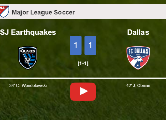 SJ Earthquakes and Dallas draw 1-1 after R. Pepi didn't convert a penalty. HIGHLIGHTS