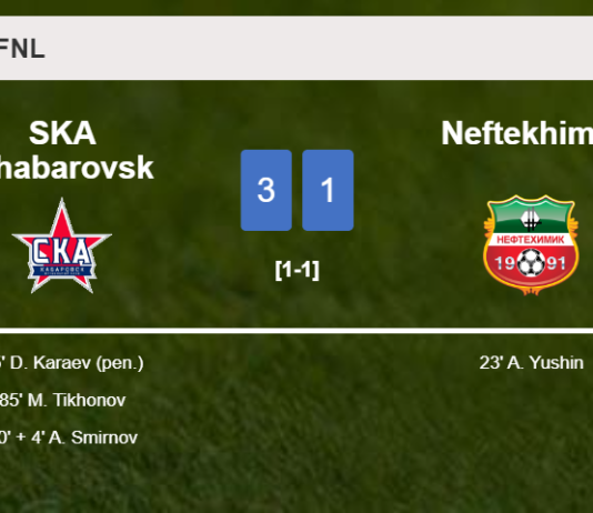 SKA Khabarovsk prevails over Neftekhimik 3-1 after recovering from a 0-1 deficit