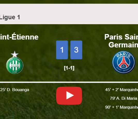 Paris Saint Germain overcomes Saint-Étienne 3-1 with 2 goals from M. . HIGHLIGHTS