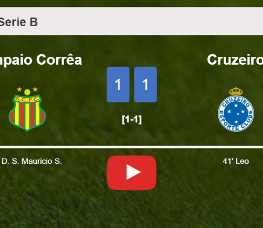 Sampaio Corrêa and Cruzeiro draw 1-1 on Friday. HIGHLIGHTS