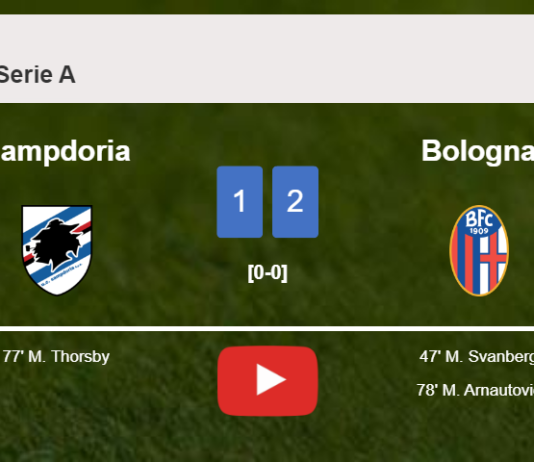 Bologna beats Sampdoria 2-1. HIGHLIGHTS