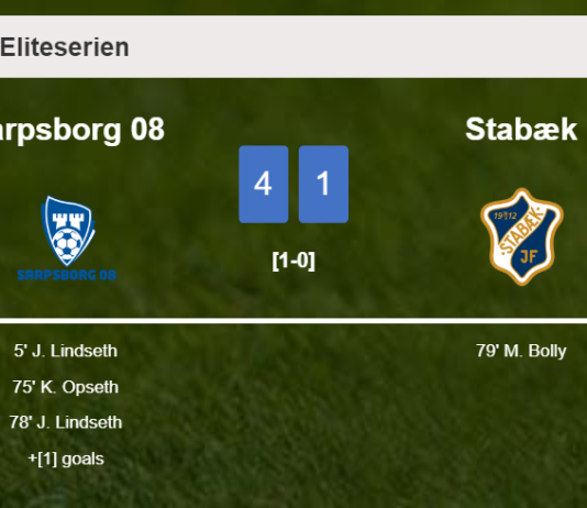 Sarpsborg 08 liquidates Stabæk 4-1 after playing a fantastic match