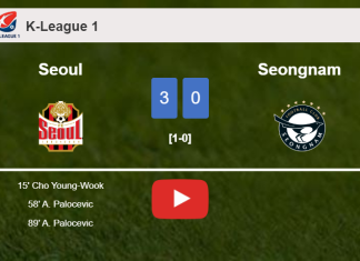 Seoul demolishes Seongnam with 2 goals from A. Palocevic. HIGHLIGHTS