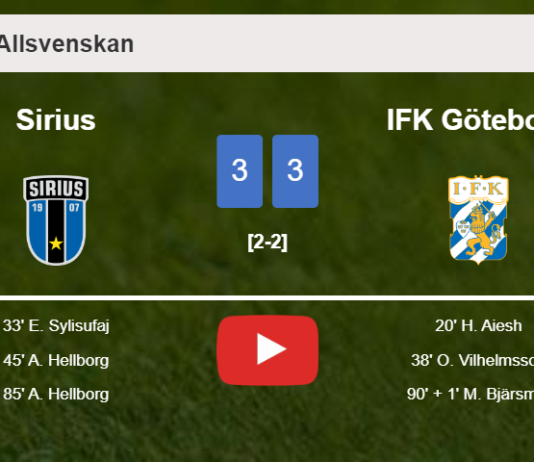 Sirius and IFK Göteborg draw a frantic match 3-3 on Sunday. HIGHLIGHTS