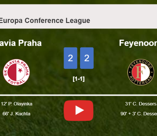 Slavia Praha and Feyenoord draw 2-2 on Thursday. HIGHLIGHTS