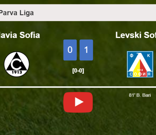Levski Sofia tops Slavia Sofia 1-0 with a goal scored by B. Bari. HIGHLIGHTS