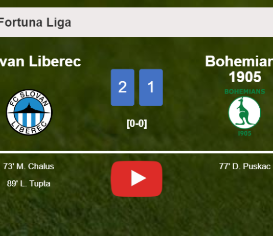 Slovan Liberec snatches a 2-1 win against Bohemians 1905. HIGHLIGHTS