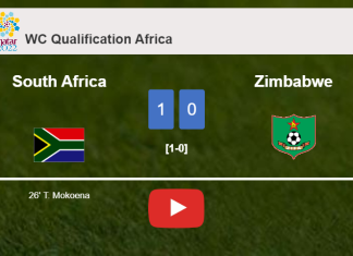 South Africa overcomes Zimbabwe 1-0 with a goal scored by T. Mokoena. HIGHLIGHTS