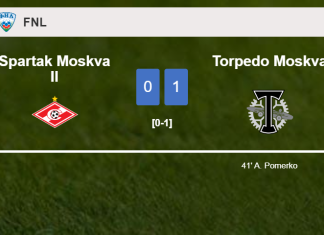 Torpedo Moskva tops Spartak Moskva II 1-0 with a goal scored by A. Pomerko