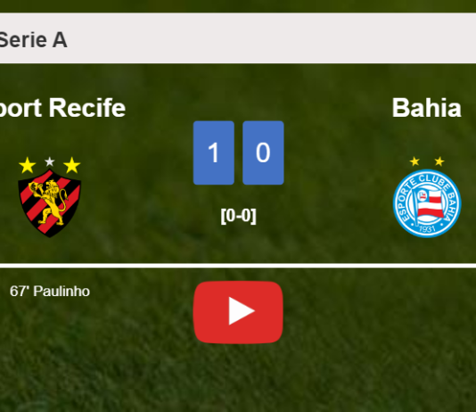 Sport Recife overcomes Bahia 1-0 with a goal scored by P. . HIGHLIGHTS