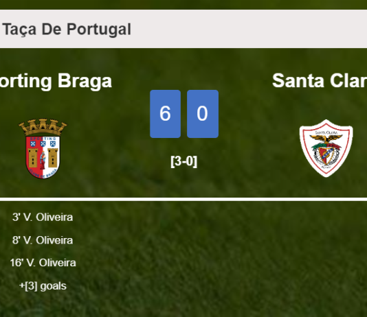 Sporting Braga estinguishes Santa Clara 6-0 with a superb match