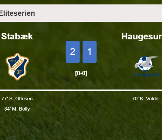 Stabæk recovers a 0-1 deficit to prevail over Haugesund 2-1