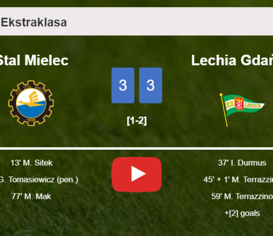 Stal Mielec and Lechia Gdańsk draw a exciting match 3-3 on Saturday. HIGHLIGHTS