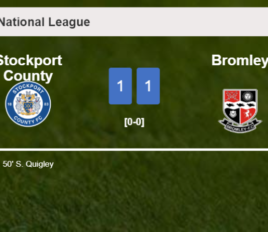 Bromley steals a draw against Stockport County