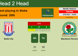 H2H, PREDICTION. Stoke City vs Blackburn Rovers | Odds, preview, pick, kick-off time 27-11-2021 - Championship