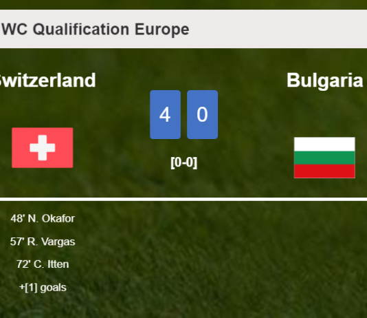Switzerland wipes out Bulgaria 4-0 with a great performance