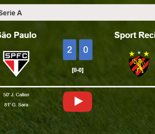 São Paulo defeats Sport Recife 2-0 on Saturday. HIGHLIGHTS