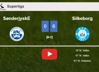 Silkeborg tops SønderjyskE 6-0 with 3 goals from N. Vallys. HIGHLIGHTS