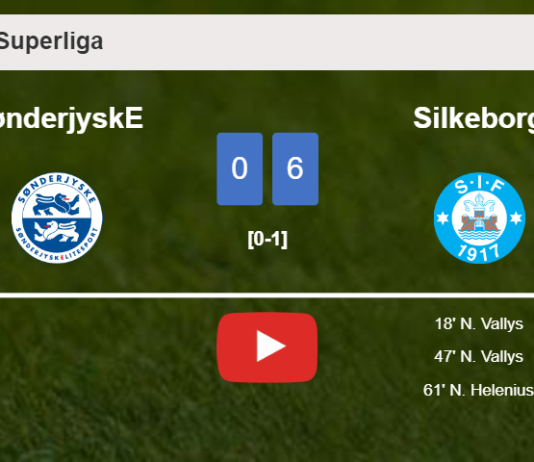Silkeborg tops SønderjyskE 6-0 with 3 goals from N. Vallys. HIGHLIGHTS