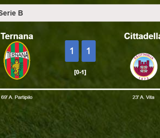 Ternana and Cittadella draw 1-1 on Saturday