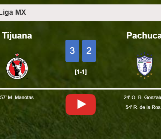 Tijuana tops Pachuca after recovering from a 1-2 deficit. HIGHLIGHTS