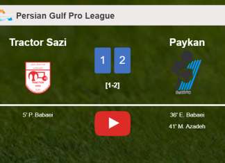 Paykan recovers a 0-1 deficit to overcome Tractor Sazi 2-1. HIGHLIGHTS